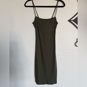 WINDSOR Olive Green Tie-Back Mini Dress - Medium